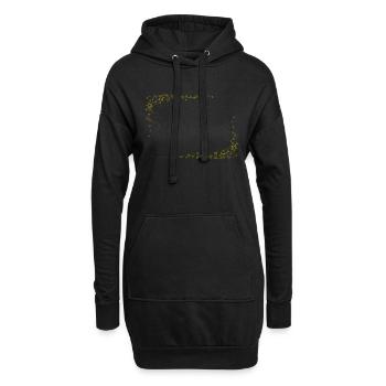 Sternrahmen Gold - Hoodie-Kleid - Schwarz - Vorne