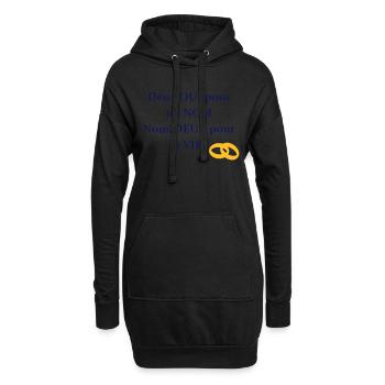 t_shirt_mariage_deux_oui_pour_un_nom - Sweat-shirt à capuche long Femme - noir - Devant