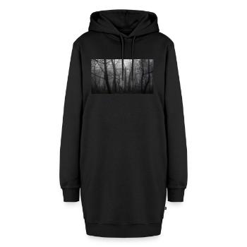 Wald - Hoodie-Kleid - Schwarz - Vorne - AI Model Female 172 light (172cm)