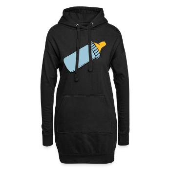 biberon - Sweat-shirt à capuche long Femme - noir - Devant