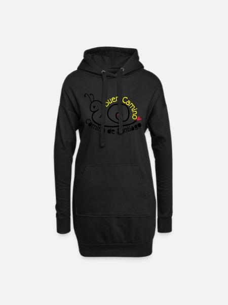 Camino de Santiago Schnecke - Hoodie-Kleid - Schwarz