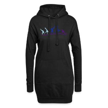 Animation capoeira Gruppe - Hoodie-Kleid - Schwarz - Vorne