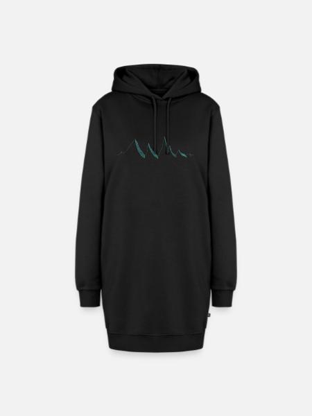Berge - Hoodie-Kleid - Schwarz