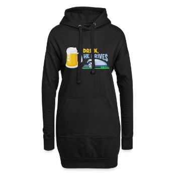 Bier und Märoboter - ein Traum - Hoodie-Kleid - Schwarz - Vorne