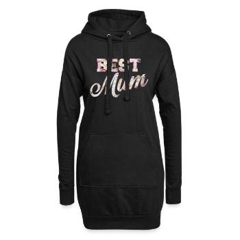 meilleure maman - Sweat-shirt à capuche long Femme - noir - Devant