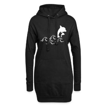 Dolphin Delfine - Hoodie-Kleid - Schwarz - Vorne