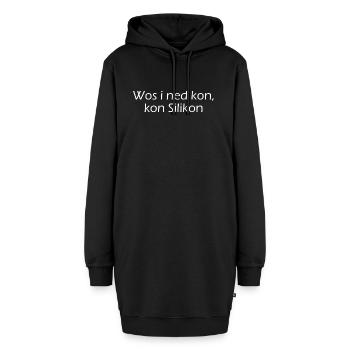 Wos i ned kon, kon Silikon - Hoodie-Kleid - Schwarz - Vorne