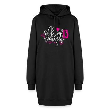 13e anniversaire officiel de l’adolescent - Sweat-shirt à capuche long Femme - noir - Devant
