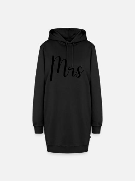 Mrs Hochzeit Geschenk Typography - Hoodie-Kleid - Schwarz