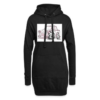 T CAR - Sweat-shirt à capuche long Femme - noir - Devant