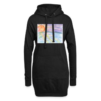Sonnenuntergang - Hoodie-Kleid - Schwarz - Vorne