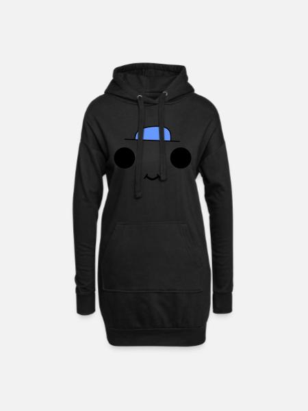 Cute face with a blue hat - Hoodie-Kleid - Schwarz