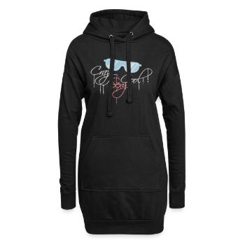 design cool sexy fou - Sweat-shirt à capuche long Femme - noir - Devant