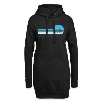 Vélo Vintage VTT - Sweat-shirt à capuche long Femme - noir - Devant