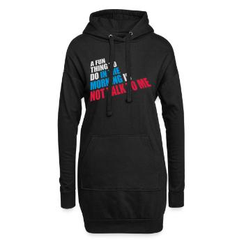 ne me parle pas - Sweat-shirt à capuche long Femme - noir - Devant