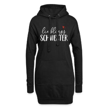Lieblings Schwester - Geschenk Geschwister Liebe - Hoodie-Kleid - Schwarz - Vorne