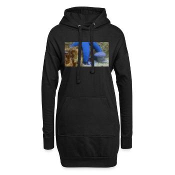 Blauer Seestern - Hoodie-Kleid - Schwarz - Vorne