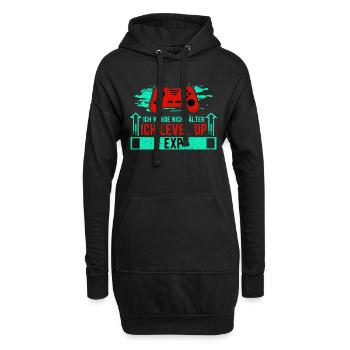 ICH WERDE NICHT ÄLTER, ICH LEVEL UP - Hoodie-Kleid - Schwarz - Vorne