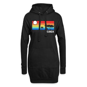 Uganda Afrika Savanne Safari Urlaub - Hoodie-Kleid - Schwarz - Vorne