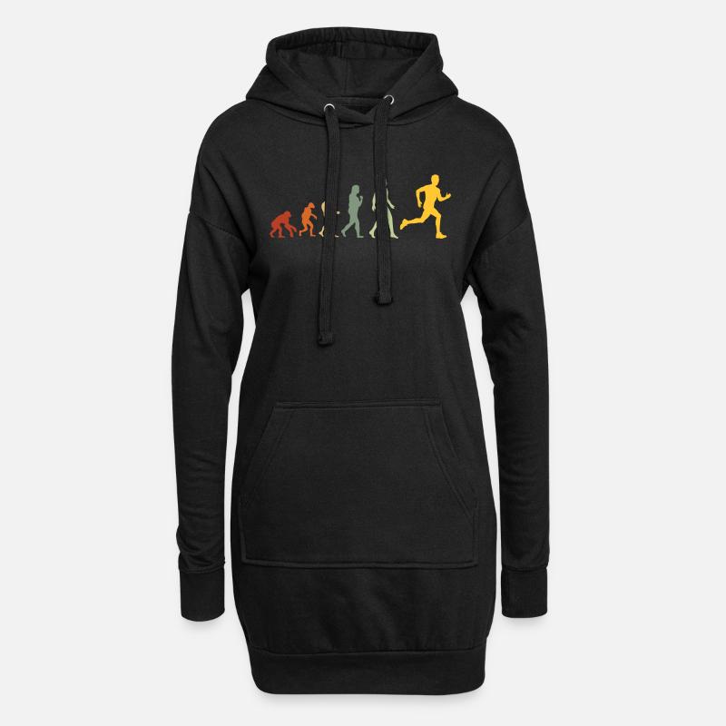 Evolution zum Triathlon - Running Evolution - Hoodie-Kleid - Schwarz