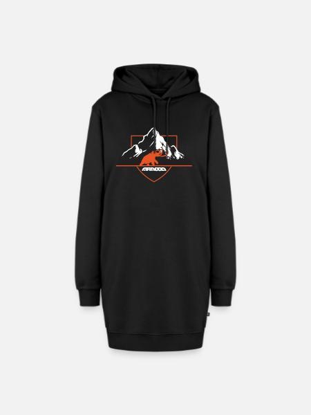 mammut in den bergen wappen schild - Hoodie-Kleid - Schwarz