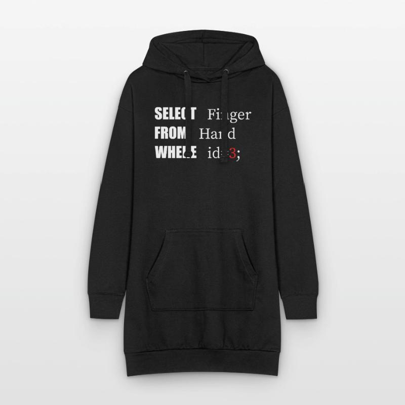 Hand Select Finger, Funny code. Coders Language Hoodie Dress