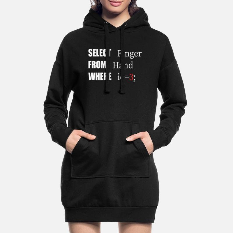 Hand Select Finger, Funny code. Coders Language Hoodie Dress