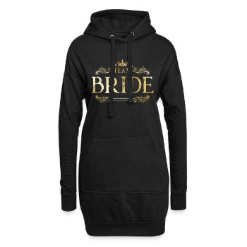 Épouse de l’équipe - Sweat-shirt à capuche long Femme - noir - Devant
