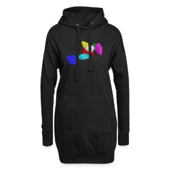 Pierres précieuses - Sweat-shirt à capuche long Femme - noir - Devant