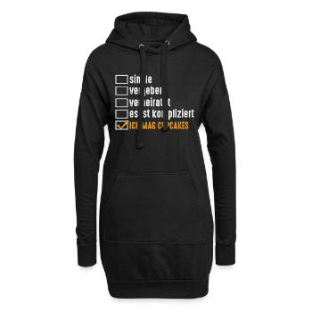 Beziehungsstatus Backen Cupcakes - Hoodie-Kleid - Schwarz - Vorne