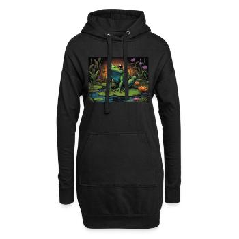 Frosch - Hoodie-Kleid - Schwarz - Vorne