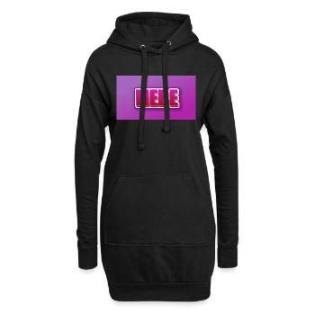 coole pinke Liebe - Hoodie-Kleid - Schwarz - Vorne
