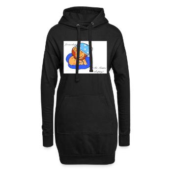 Lion endormi - Sweat-shirt à capuche long Femme - noir - Devant