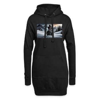 funny hooey a snowman is black - Hoodie Dress - black - Front
