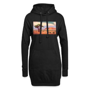 Sossusvlei, Namibie - Pixel Art - Sweat-shirt à capuche long Femme - noir - Devant