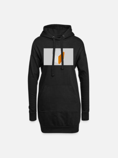 Splitting cube orange - Hoodie Dress - black