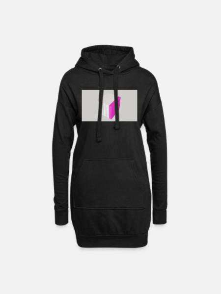 Splitting cube pink - Hoodie Dress - black