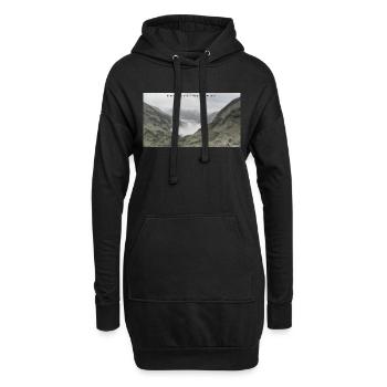 Bereit für Abenteuer - Hoodie-Kleid - Schwarz - Vorne