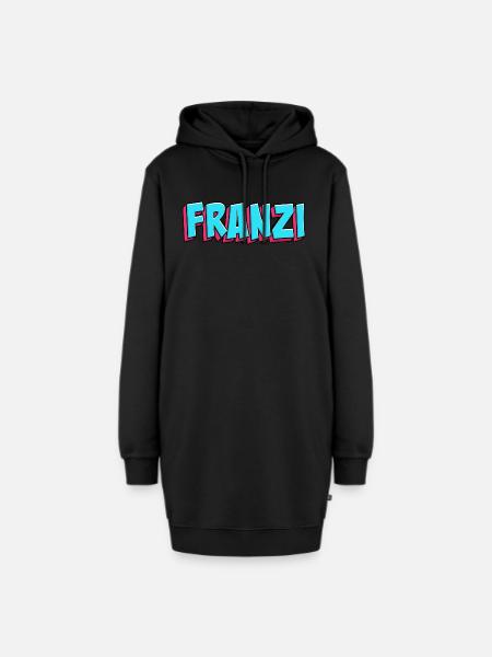 Name Motiv: Franzi - Hoodie-Kleid - Schwarz