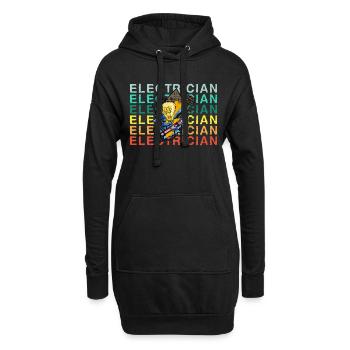 Électricien Électricien Technicien d’éclairage Lampe - Sweat-shirt à capuche long Femme - noir - Devant