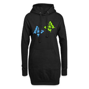 schmetterlinge - Hoodie-Kleid - Schwarz - Vorne