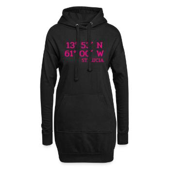 Coordonnées Sainte-Lucie - Koordinaten - Antilles - Sweat-shirt à capuche long Femme - noir - Devant