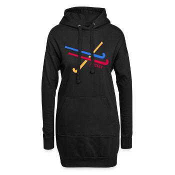 hockey hockey hockey hockey club de hockey - Sweat-shirt à capuche long Femme - noir - Devant