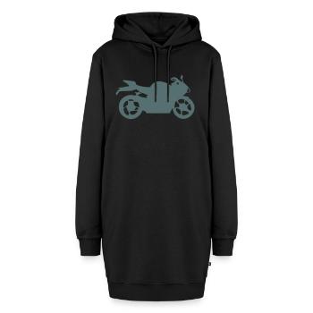 motorrad silhouette - Hoodie-Kleid - Schwarz - Vorne