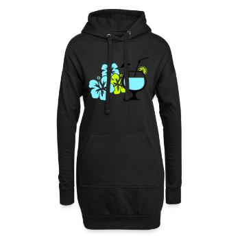 Cocktail Blumen Hawaii - Hoodie-Kleid - Schwarz - Vorne
