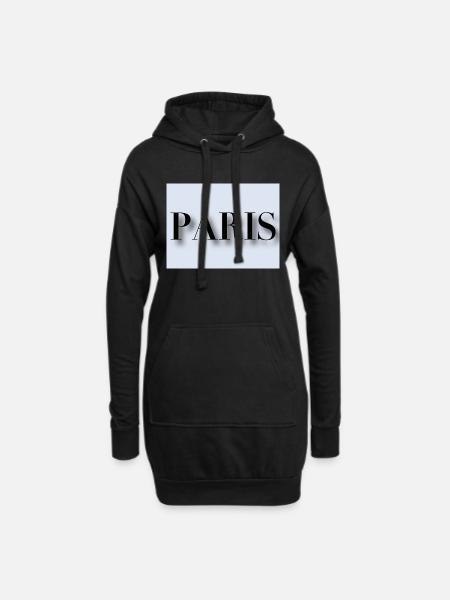 Paris - Hoodie-Kleid - Schwarz