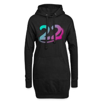 Nummer 22 mehrfarbig - Hoodie-Kleid - Schwarz - Vorne