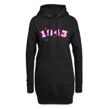 1943 rose étoile - Sweat-shirt à capuche long Femme - noir - Devant