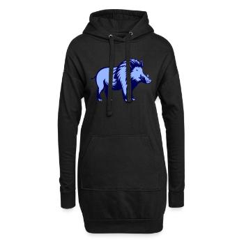 Sanglier - Sweat-shirt à capuche long Femme - noir - Devant