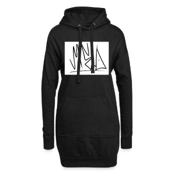 Graffiti - Hoodie-Kleid - Schwarz - Vorne